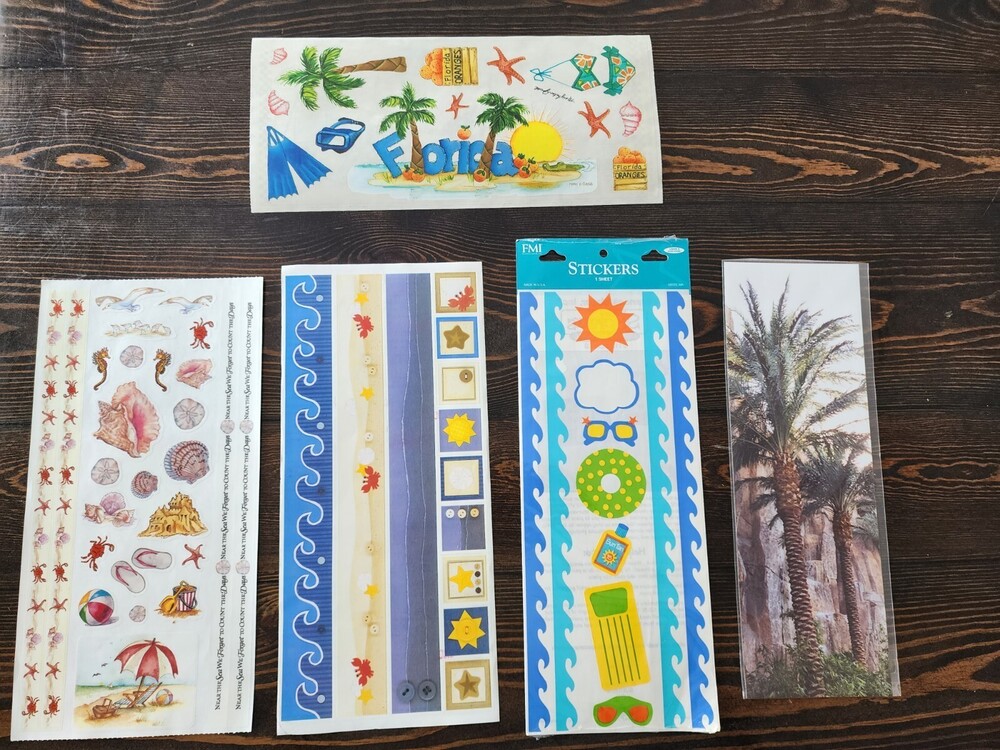 Scrapbooking Stickers - Lot Beach Summer Sand Tropical x New Vintage Retired 22